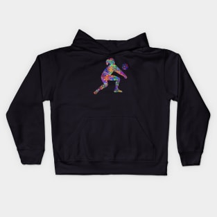 Volleyball player girl watercolor art Kids Hoodie